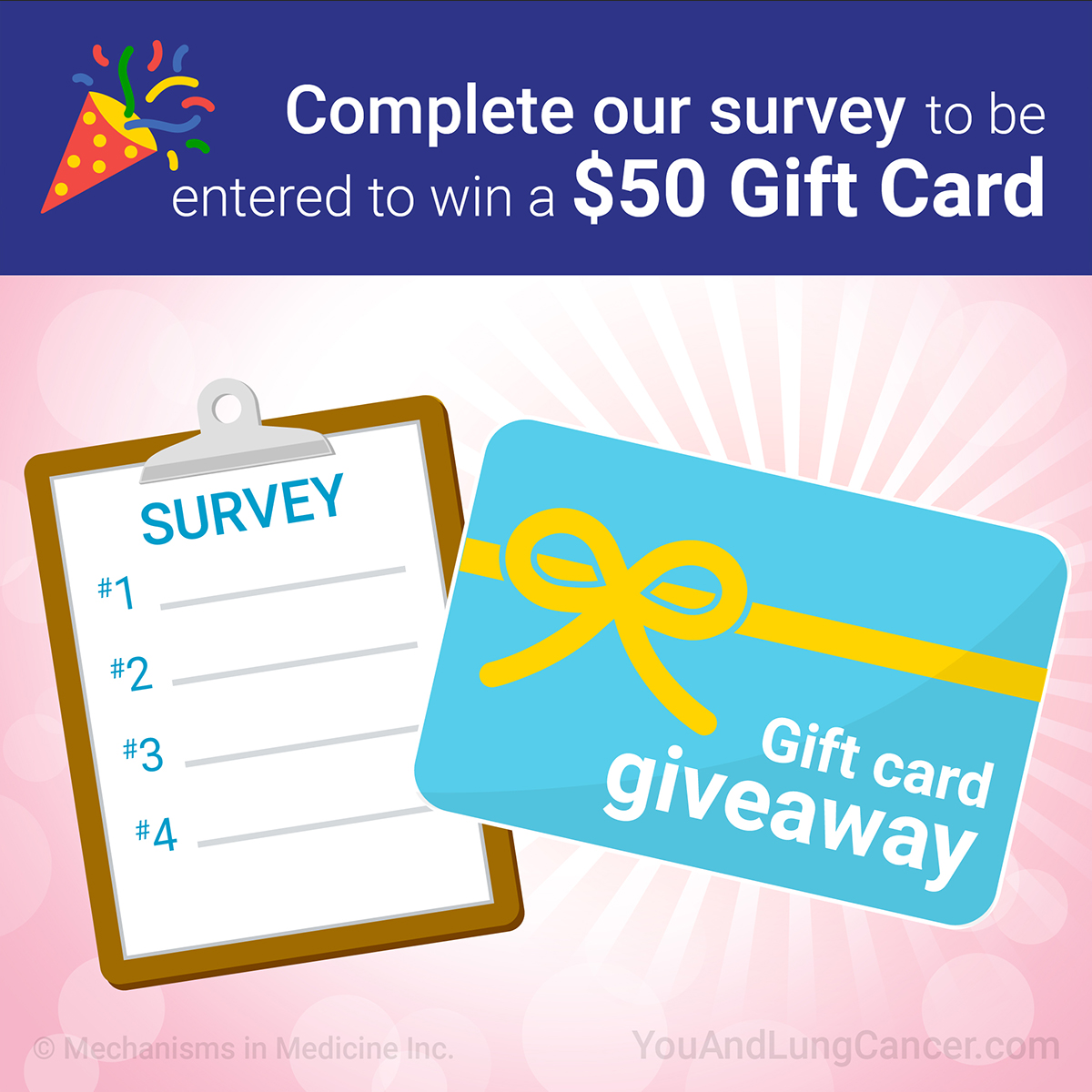 Complete our survey to be entered into a monthly draw to win a $50 Amazon Gift Card!